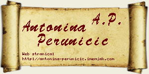 Antonina Peruničić vizit kartica